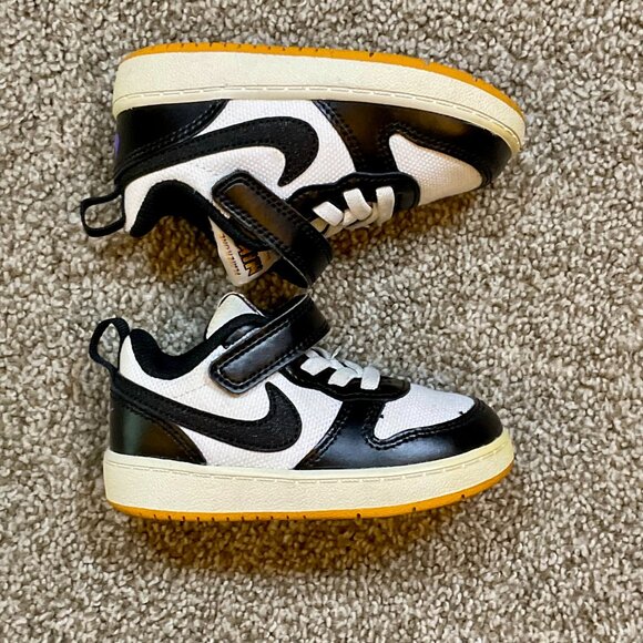 Nike Court Borough Low 2 Sneakers Shoes Kids Boy Girl Unisex Black White Size 6C